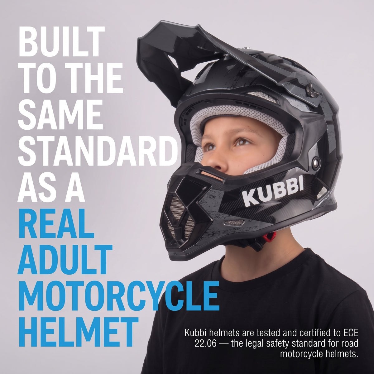 Kubbi Youth Dirt Bike Helmet - Black