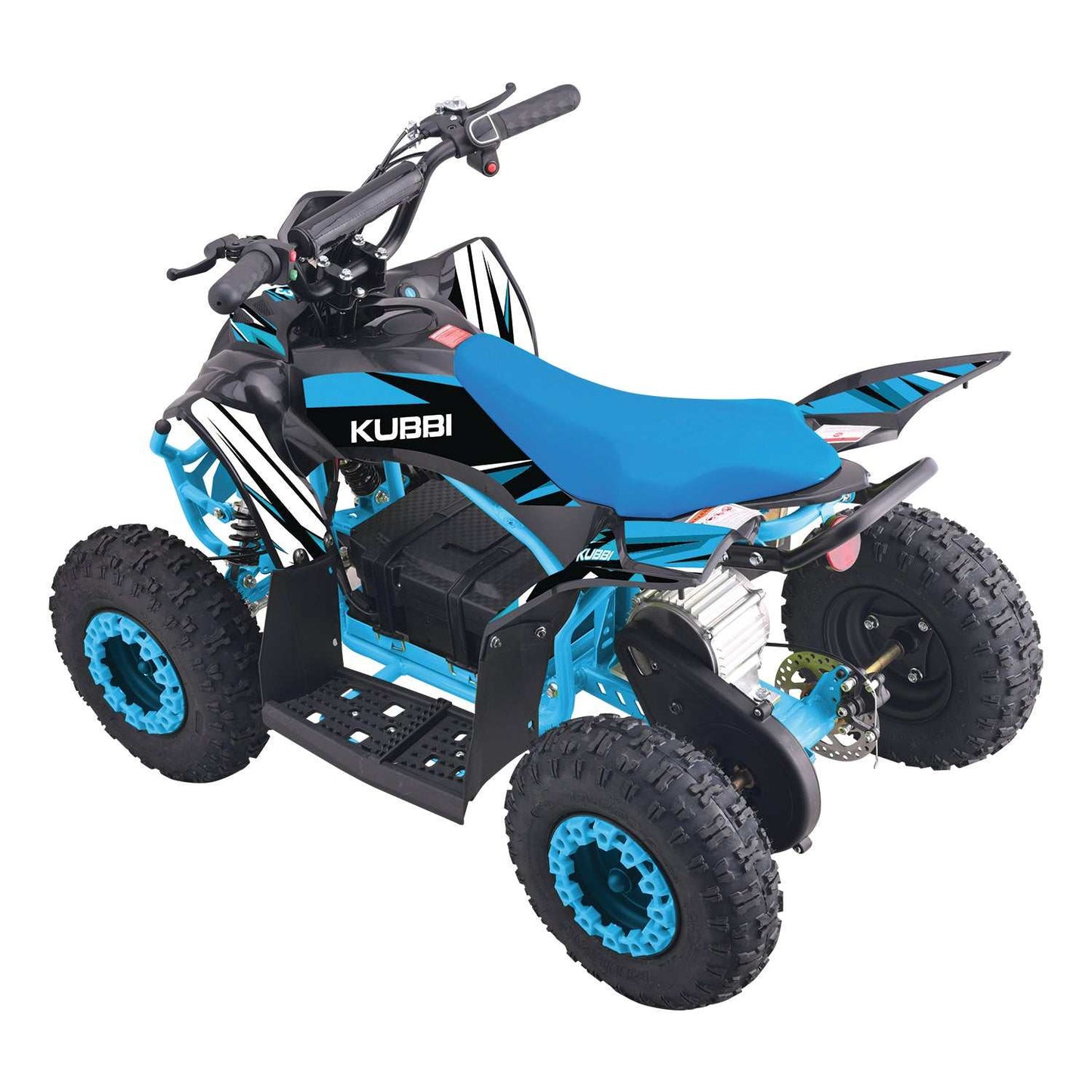 Kubbi Q3 Quad electric youth ATV with blue seat and rugged tires