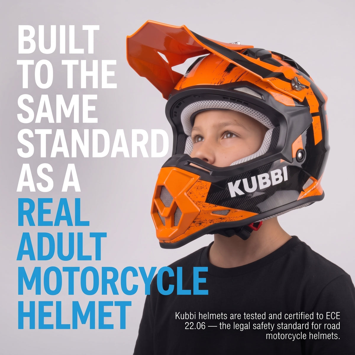Kubbi Youth Dirt Bike Helmet - Orange