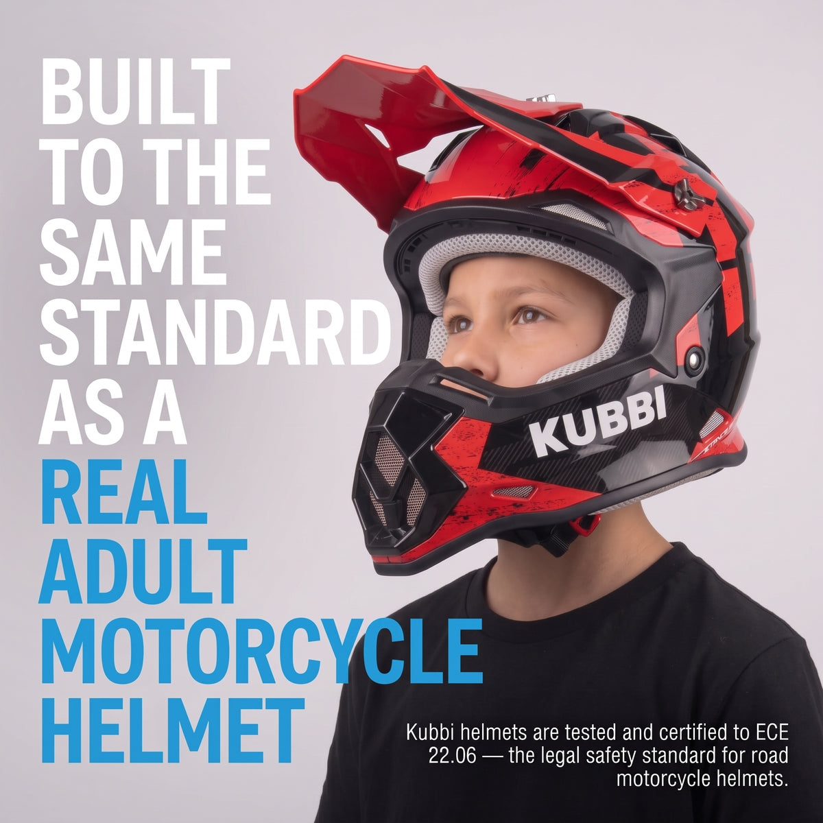 Kubbi Youth Dirt Bike Helmet - Red