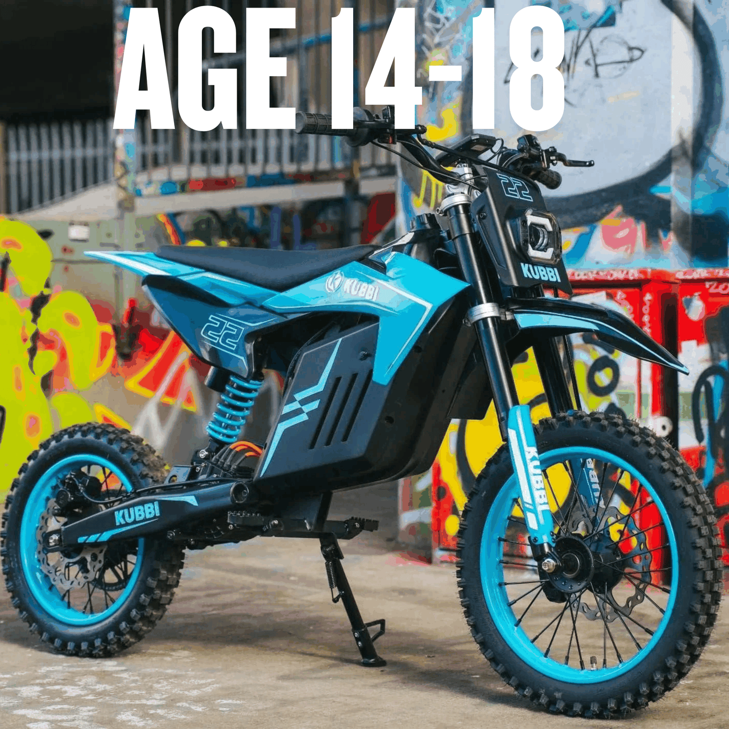 Kubbi K22 Electric Dirt Bike for teenagers off-road trail riding with durable frame and adjustable power modes