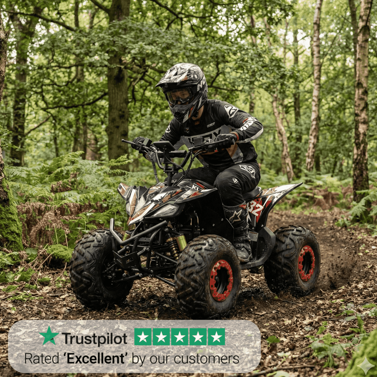 Kubbi Q32 Electric Quad Bike for Teens with 2500W motor and shaft drive system