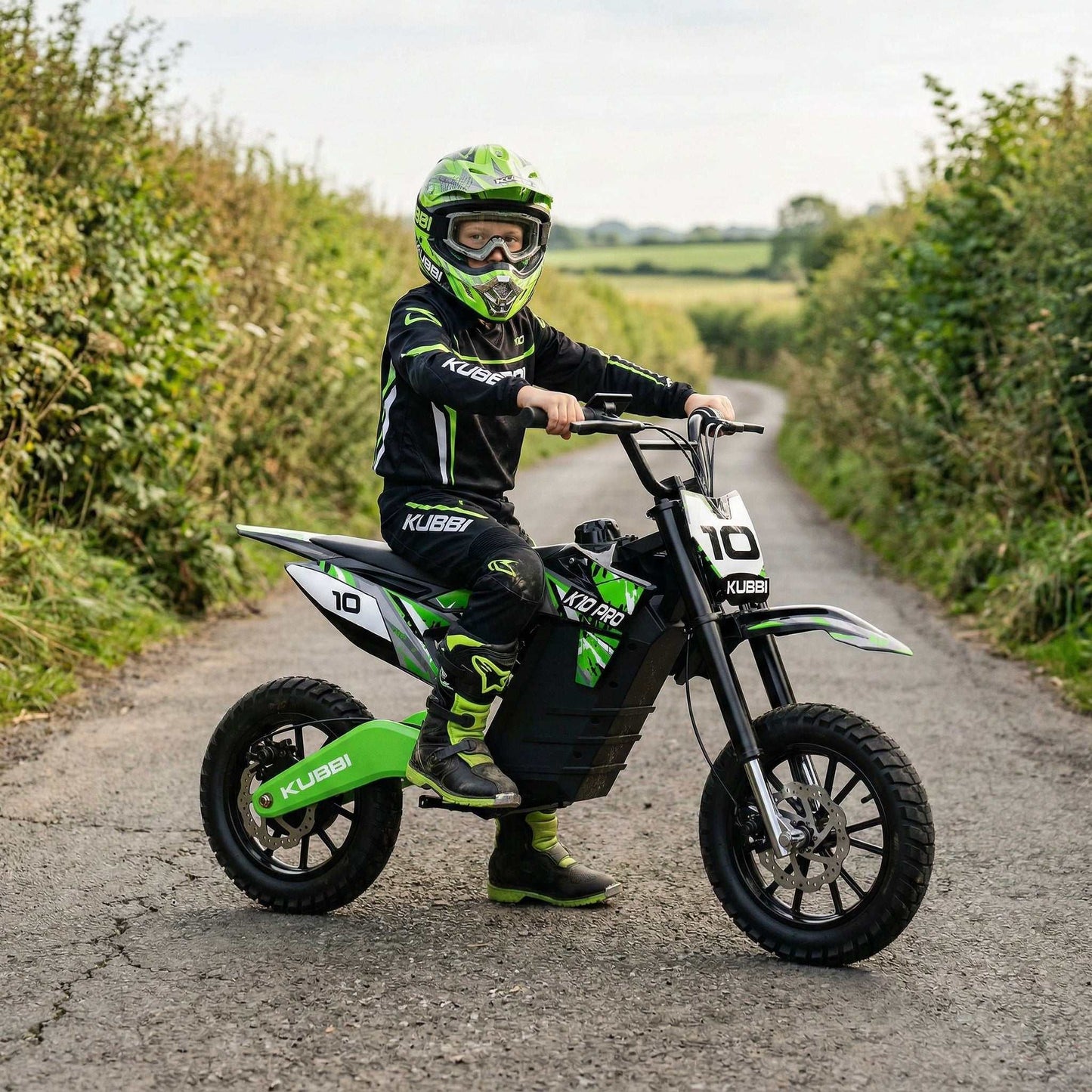 Kubbi K10 Pro electric dirt bike for teens with 800W motor and 14-inch off-road tires
