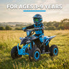 Kids riding the Kubbi Q3 Electric Quad Bike with off-road tires and parental speed control outdoors