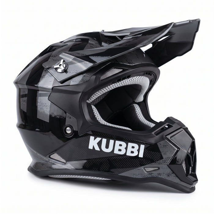 Kubbi Youth Dirt Bike Helmet - Black