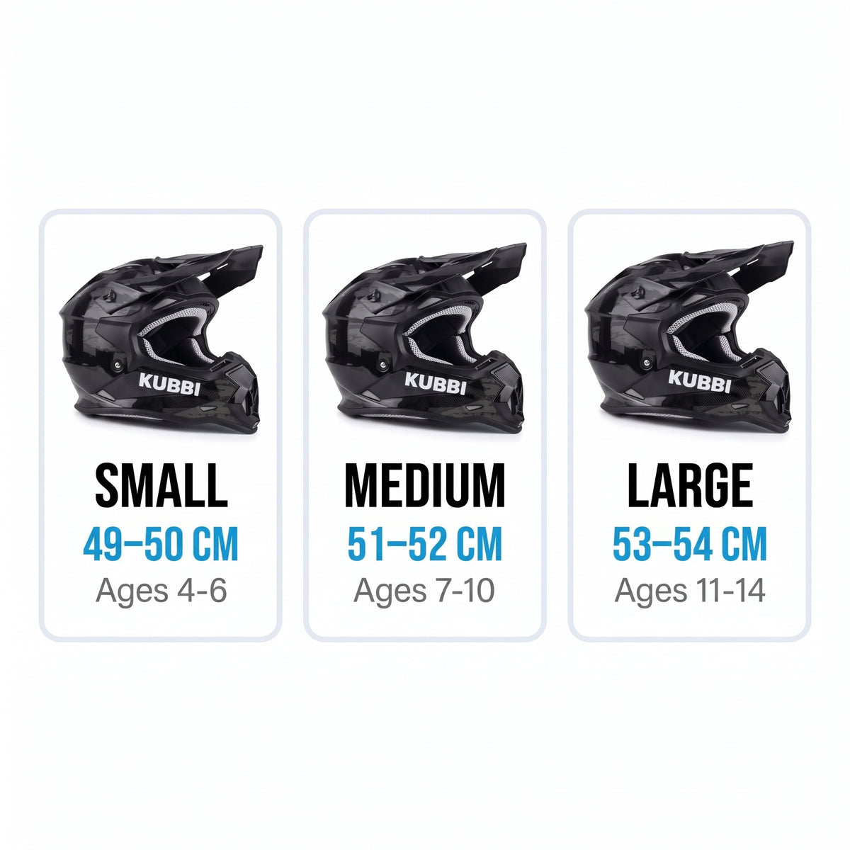 Kubbi Youth Dirt Bike Helmet - Black