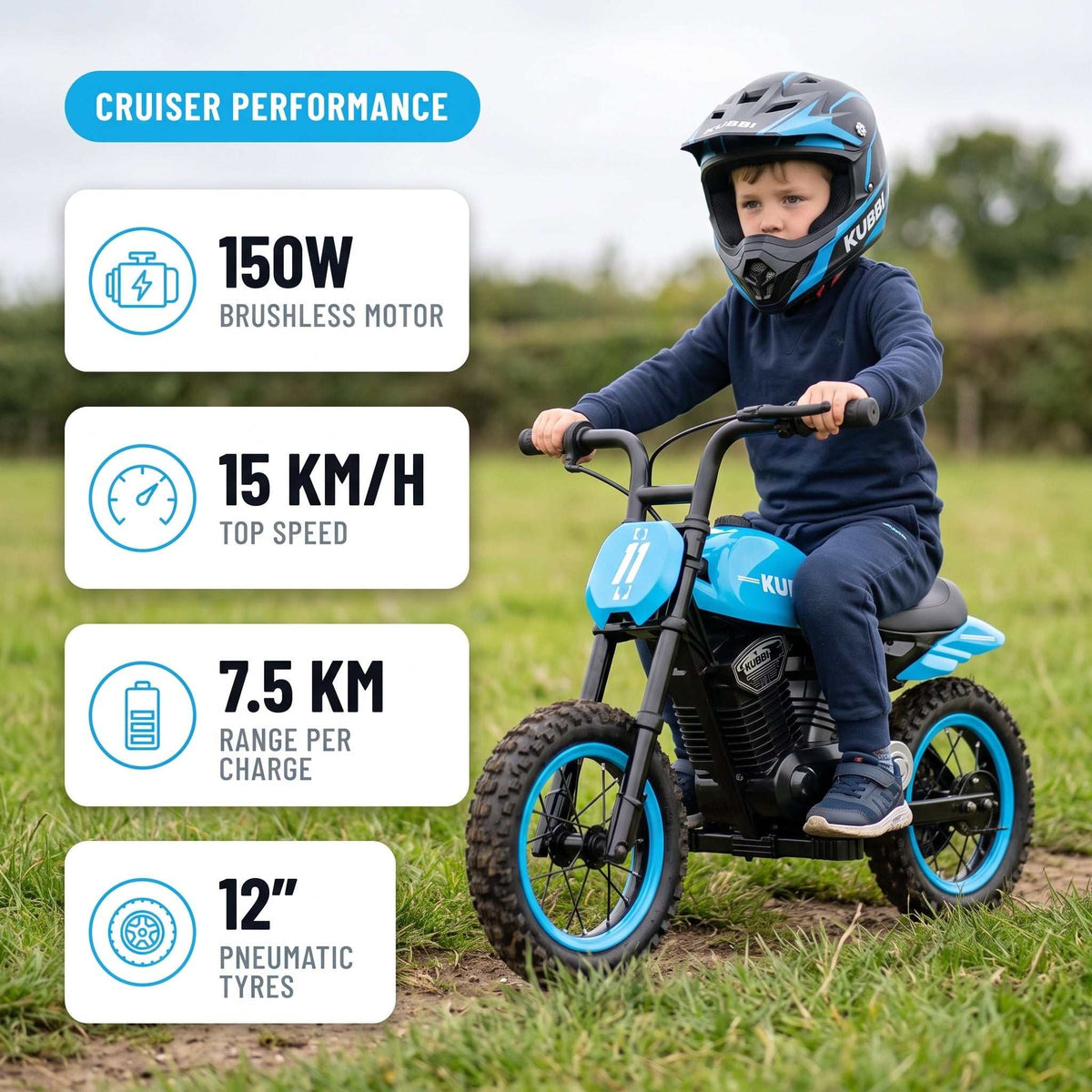 Kubbi Cruiser Electric Motorbike for Kids (Ages 3–8)