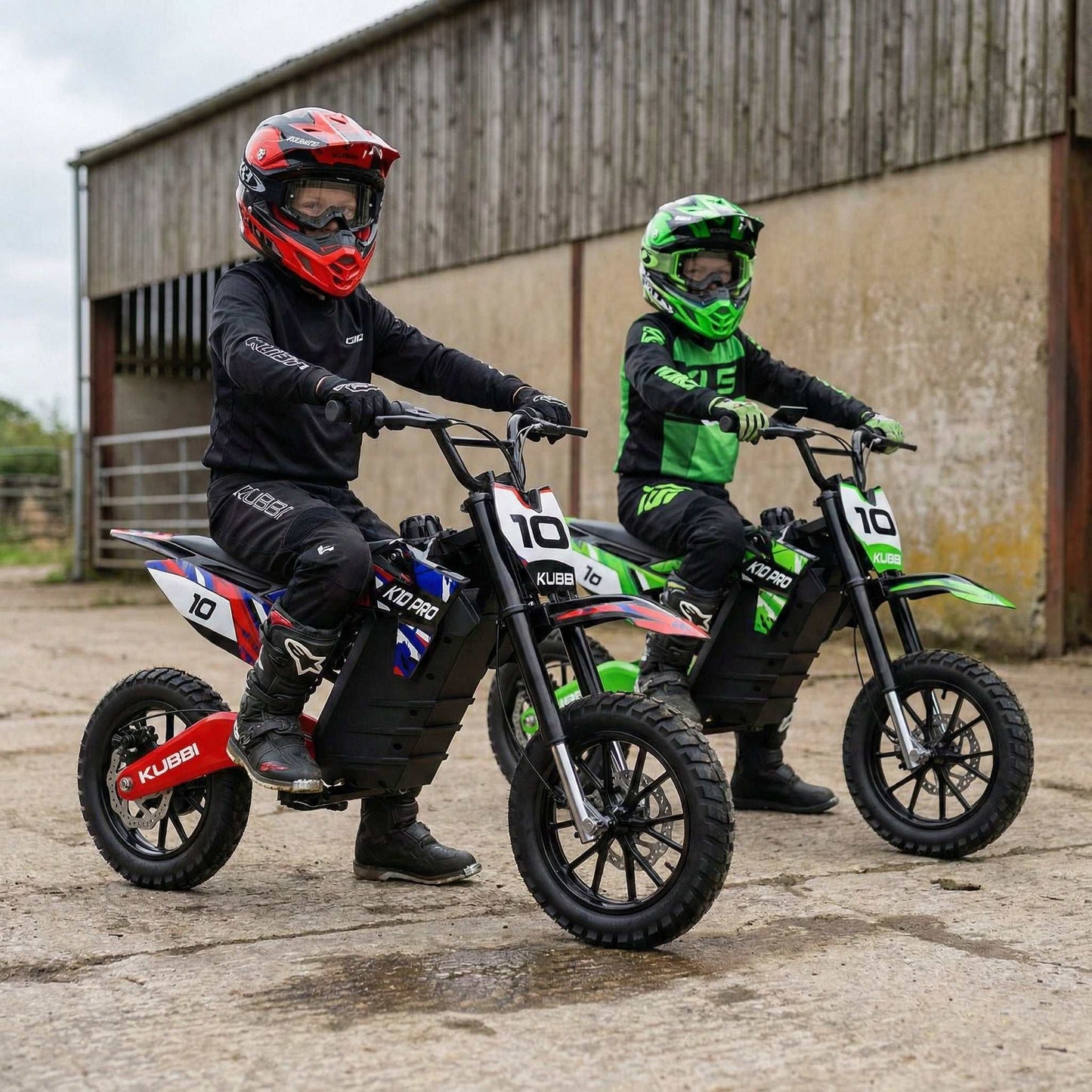 Kubbi K10 Pro electric dirt bike for kids aged 8 to 14 with 800W motor and 14-inch off-road tires