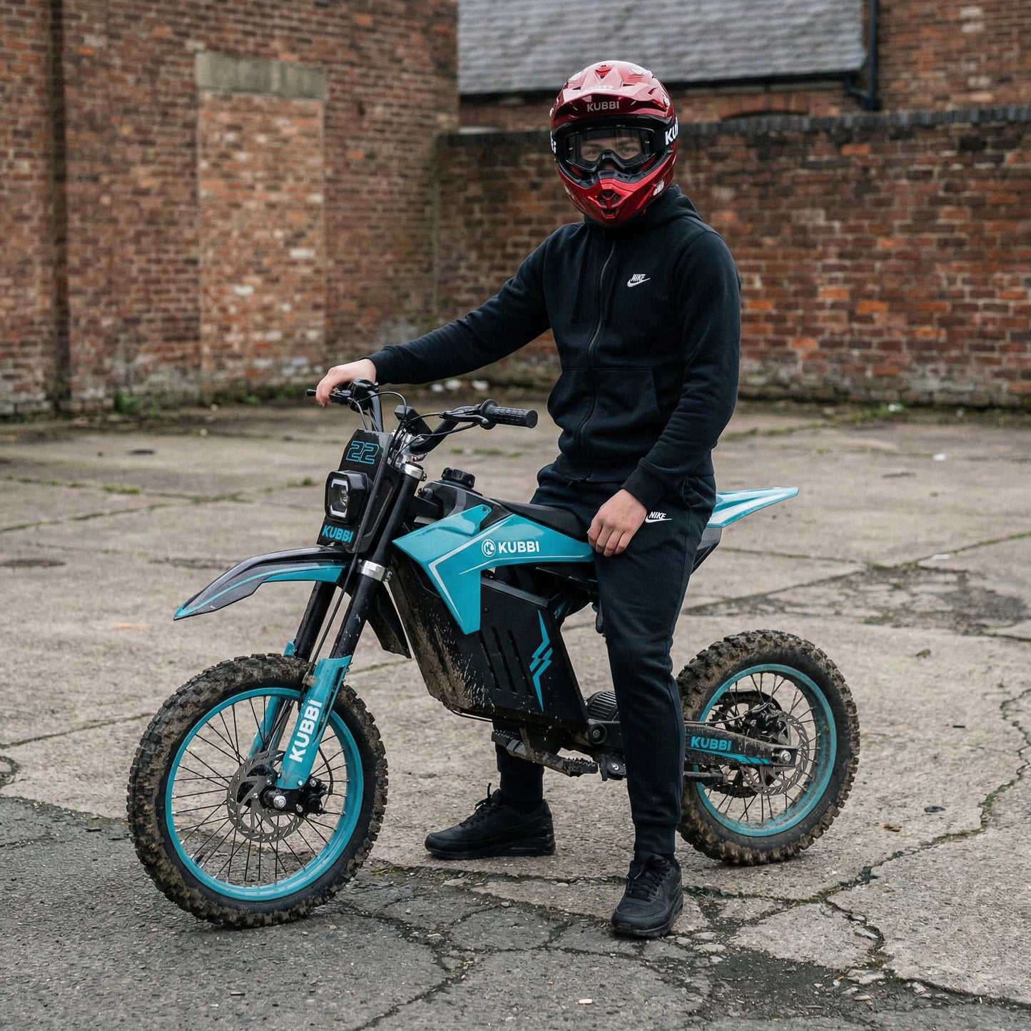 Kubbi K22 Electric Dirt Bike designed for teenagers with 2000W motor, off-road tires, and parental speed control.