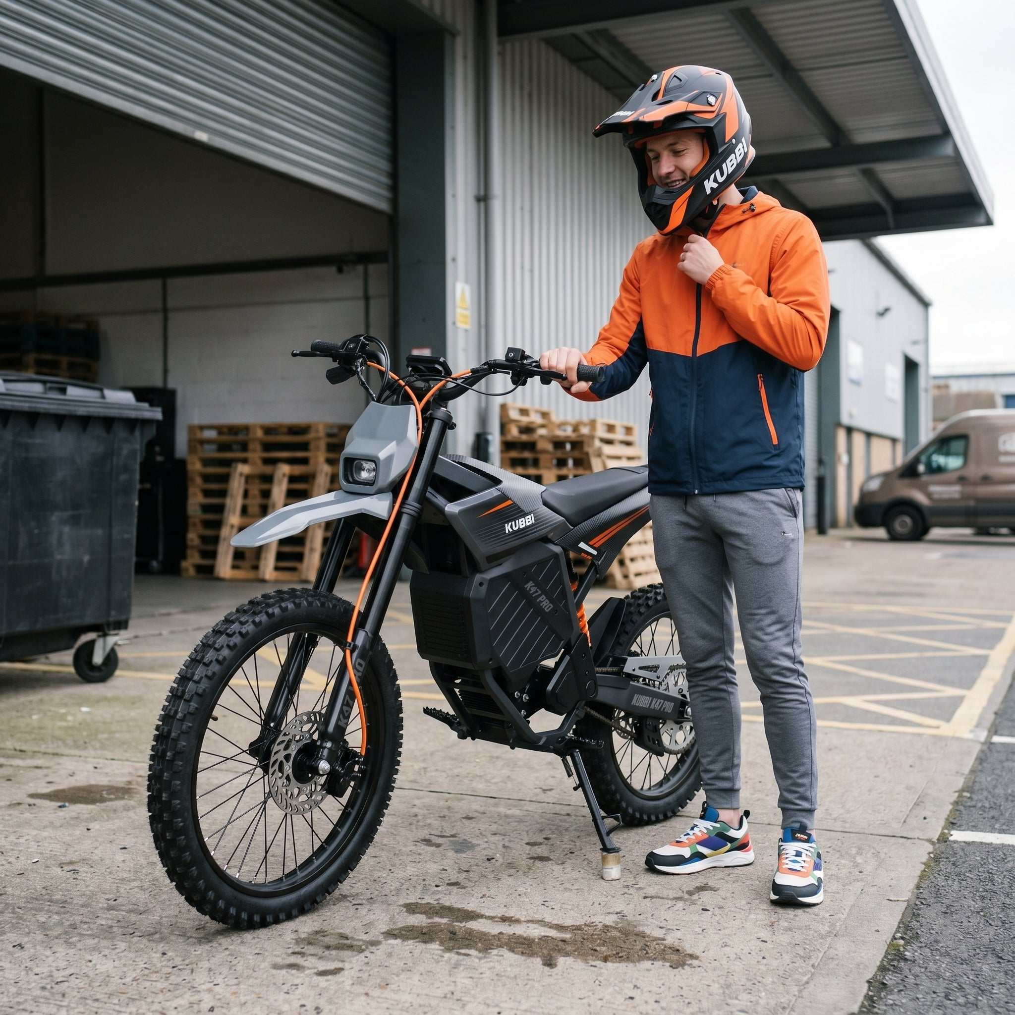 Kubbi K47 Pro electric dirt bike in action on rugged terrain