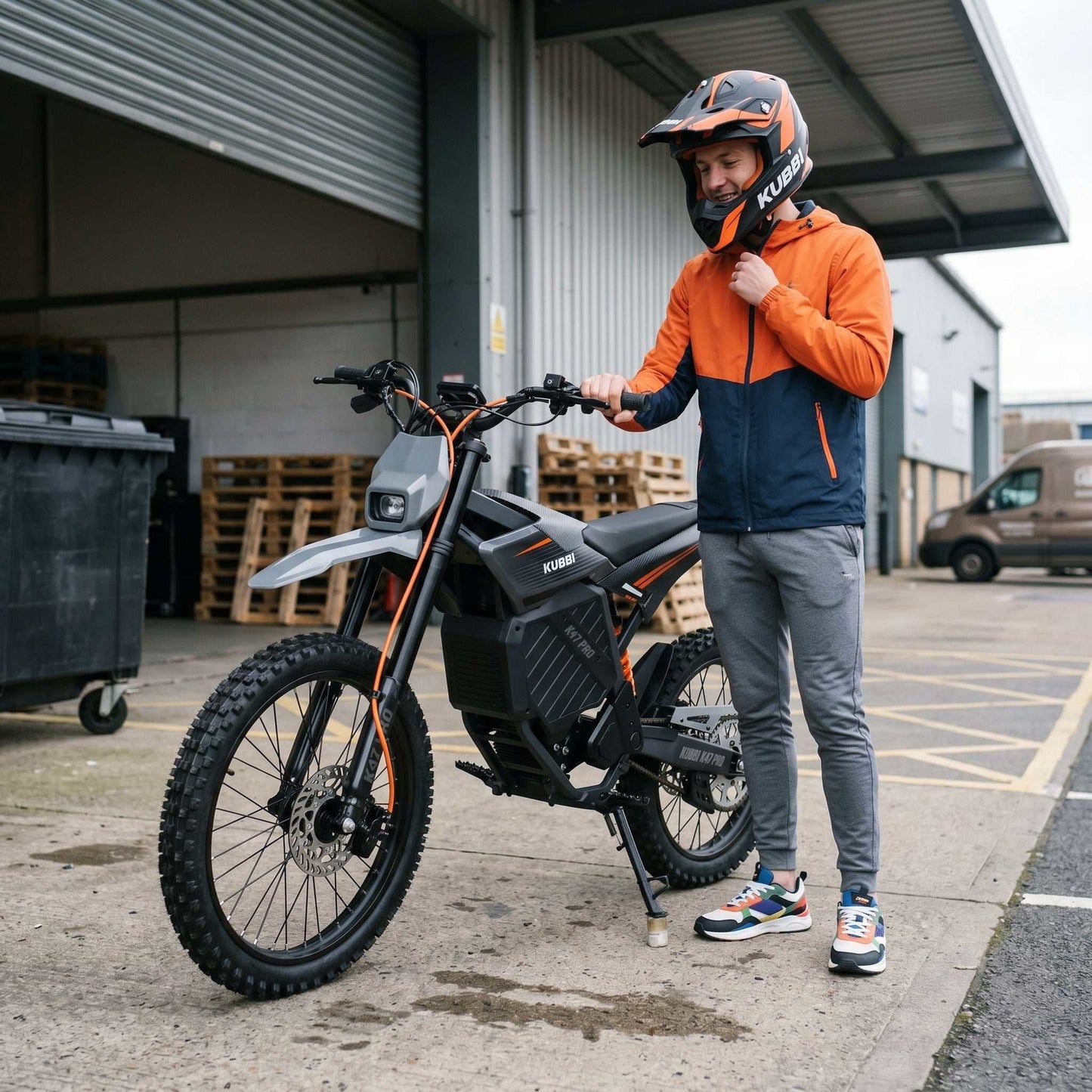 Kubbi K47 Pro electric dirt bike in action on rugged terrain