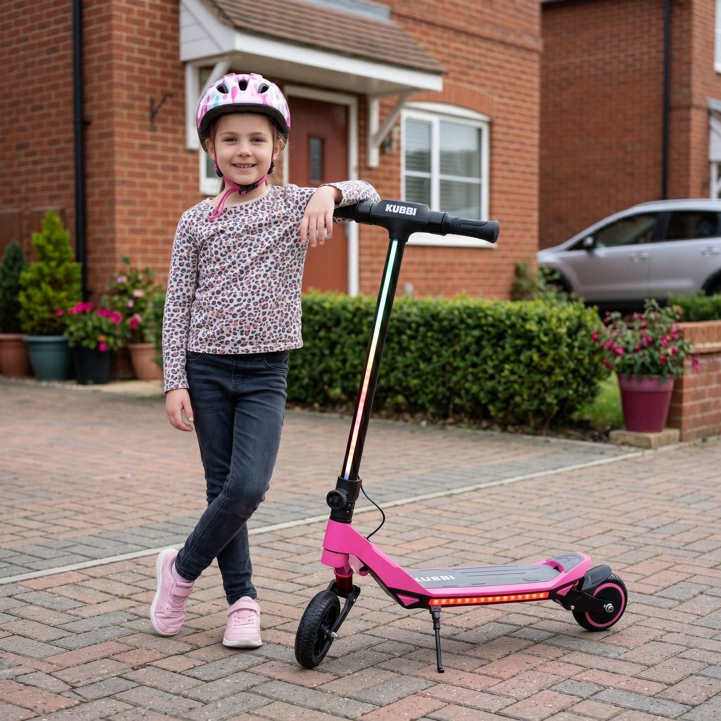 Kubbi S7 Pro Junior off-road electric scooter with 200W motor and splash-resistant design for ages 8-13
