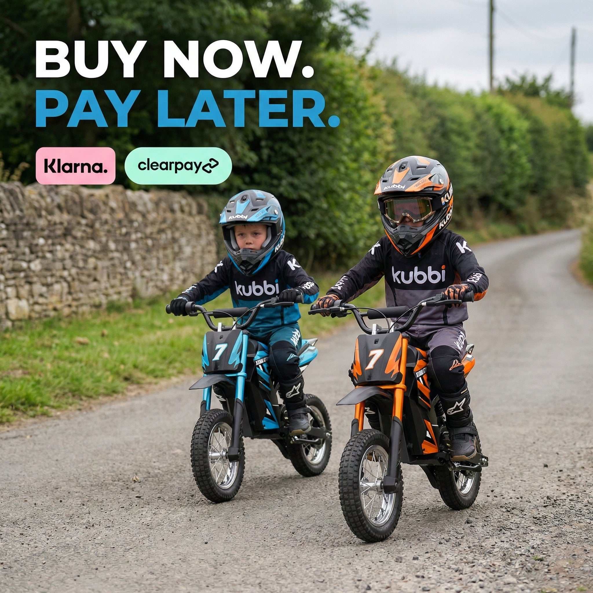 Kubbi K7 Pro Dirt Bike for kids aged 6-10 with 300W motor, three speed modes, 14-inch off-road tyres, and safety features