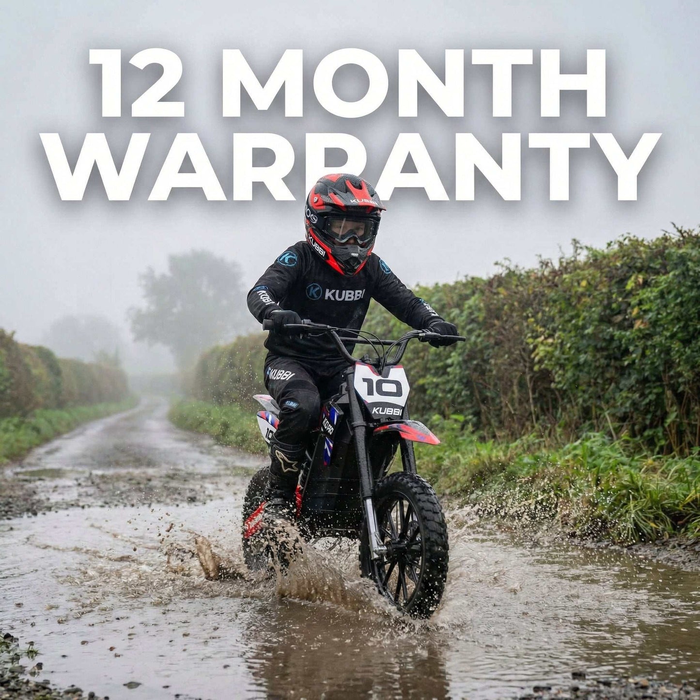 Kubbi K10 Pro electric dirt bike for kids ages 8-14 with 800W motor and 14-inch off-road tires