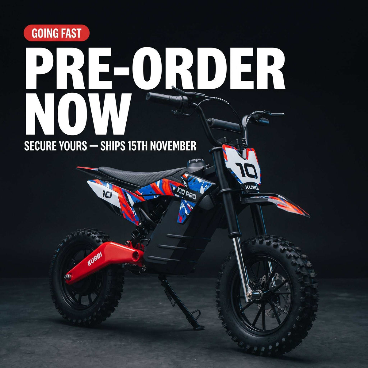 Kubbi K10 Pro Electric Dirt Bike for Teens (Ages 7–12)