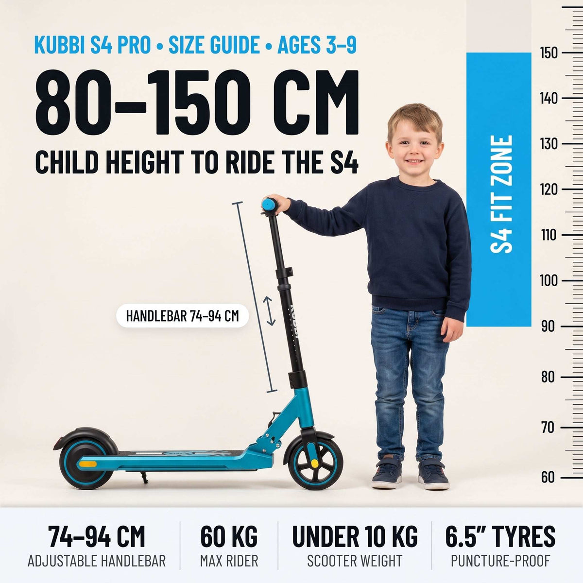 Kubbi S4 Pro Kids’ Electric Scooter (Ages 3-9)