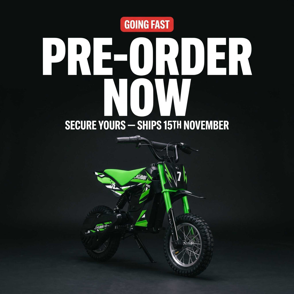 Kubbi K7 Pro Electric Dirt Bike for Kids (Ages 6-10)