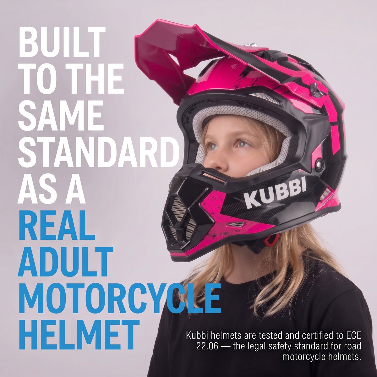 Kubbi Youth Dirt Bike Helmet - Pink