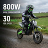 Kubbi K10 Pro electric dirt bike for kids aged 8 to 14 with 800W motor and off-road suspension