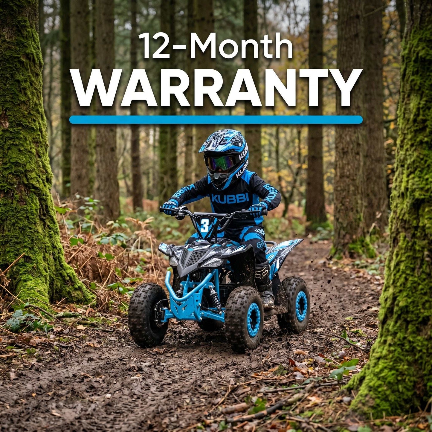 Kubbi Q3 Electric Quad Bike for Kids ages 3-9 with 1200W motor and parental speed control
