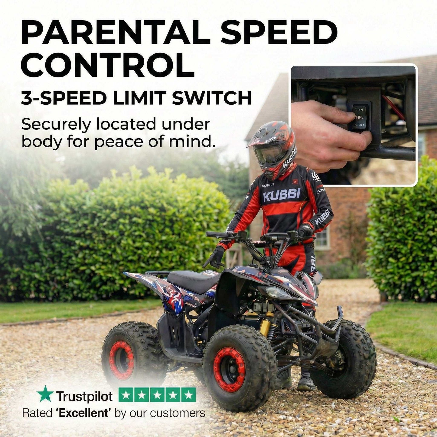 Kubbi Q32 electric quad bike for teens with 2500W motor and hydraulic suspension