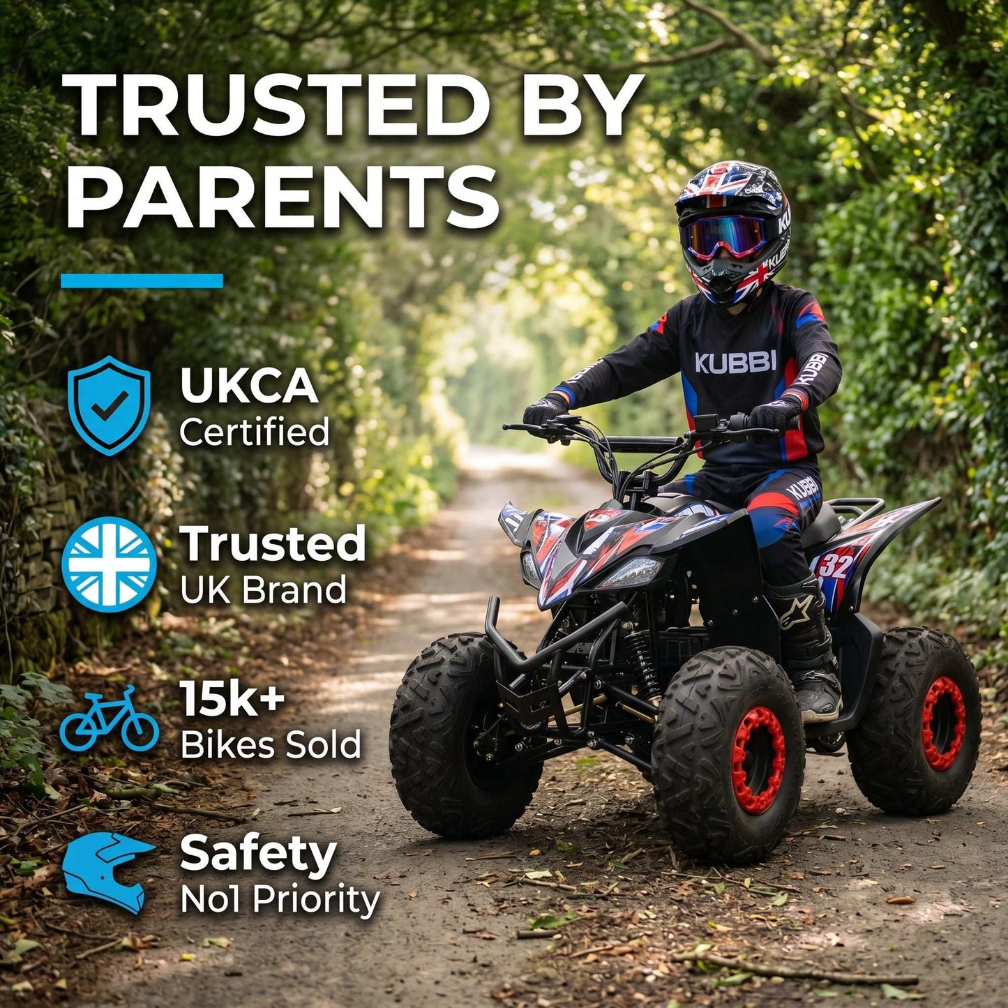 Kubbi Q32 Electric Quad Bike for Teens 2500W shaft drive off-road ATV