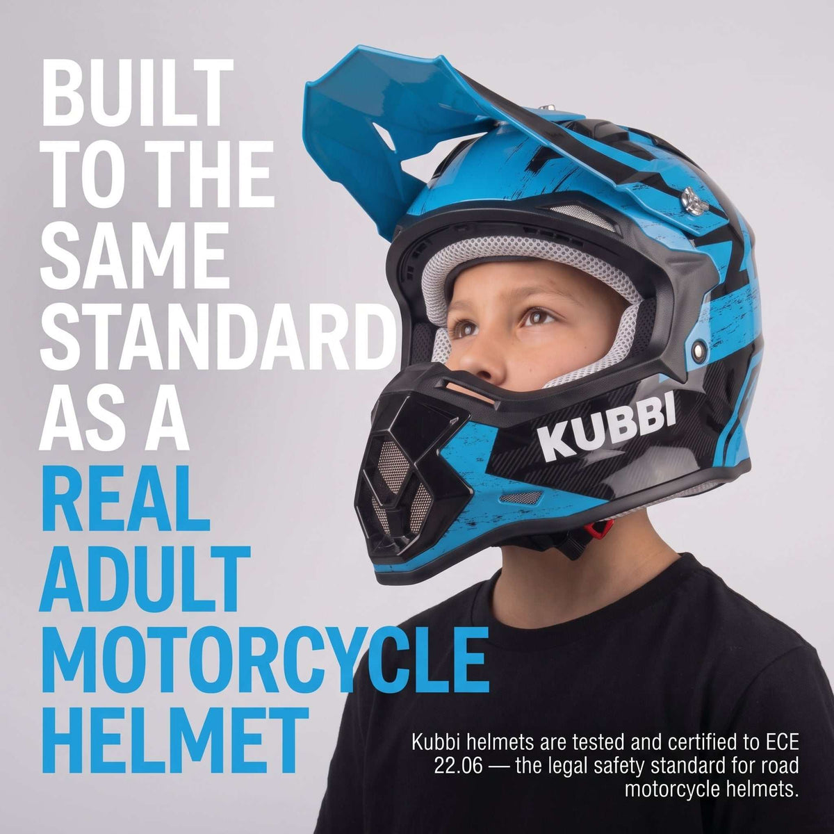 Kubbi Youth Dirt Bike Helmet - Blue