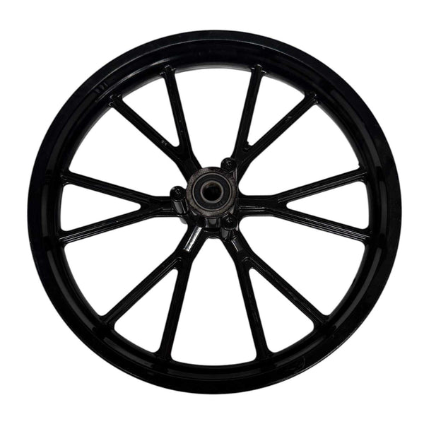 Kubbi K10 Pro front spoked wheel rim close-up view