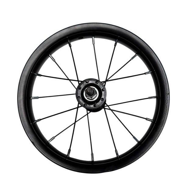 Kubbi K4 front spoked wheel rim close-up detail