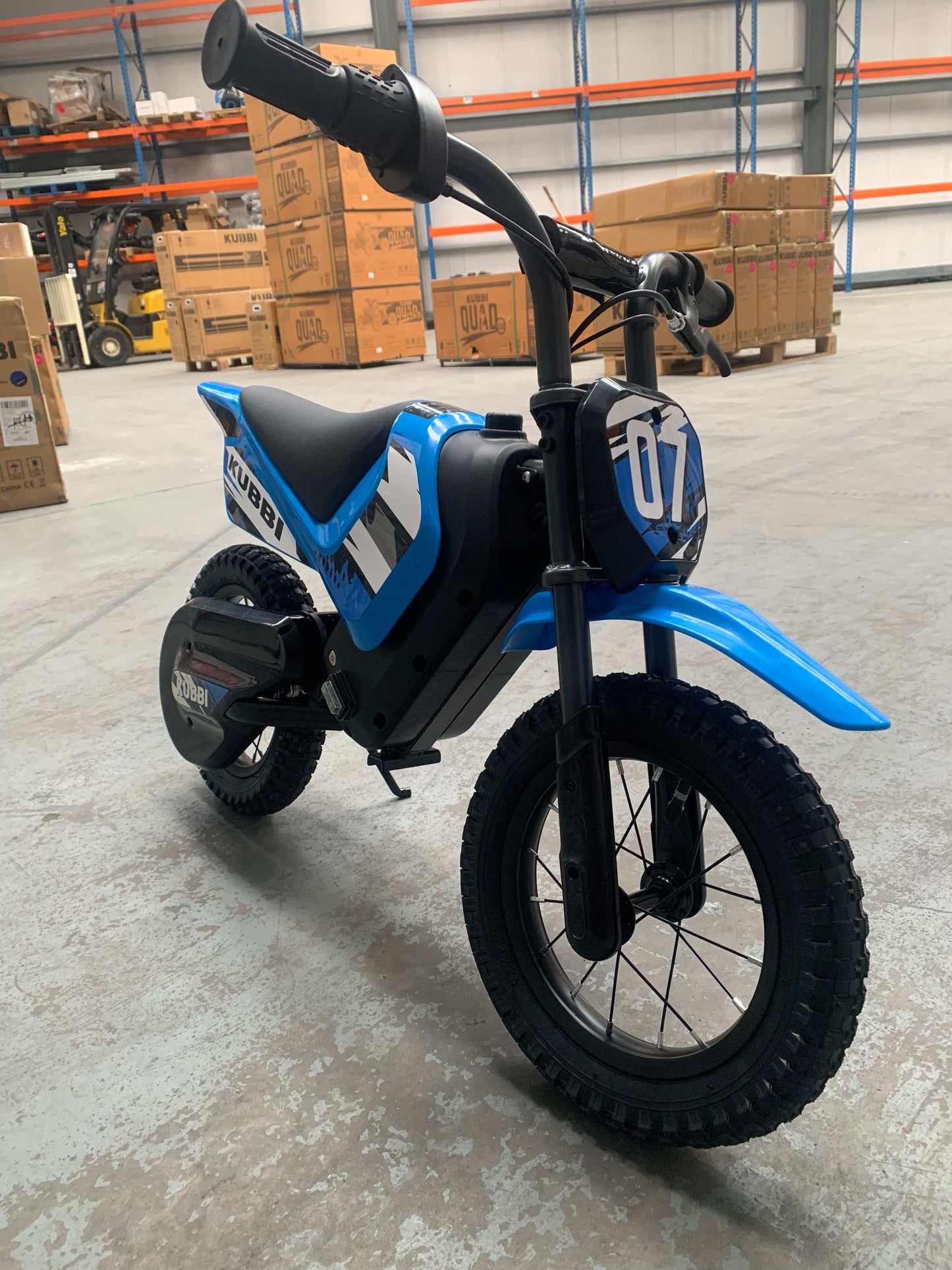 Blue Kubbi Mini Electric Dirt Bike in excellent condition, ridden once, ready to ride