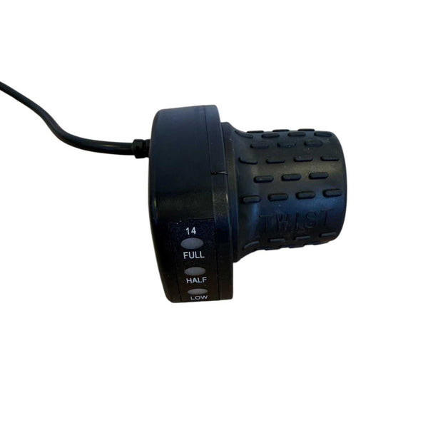 Close-up of Kubbi K4 throttle control on electric scooter handlebar