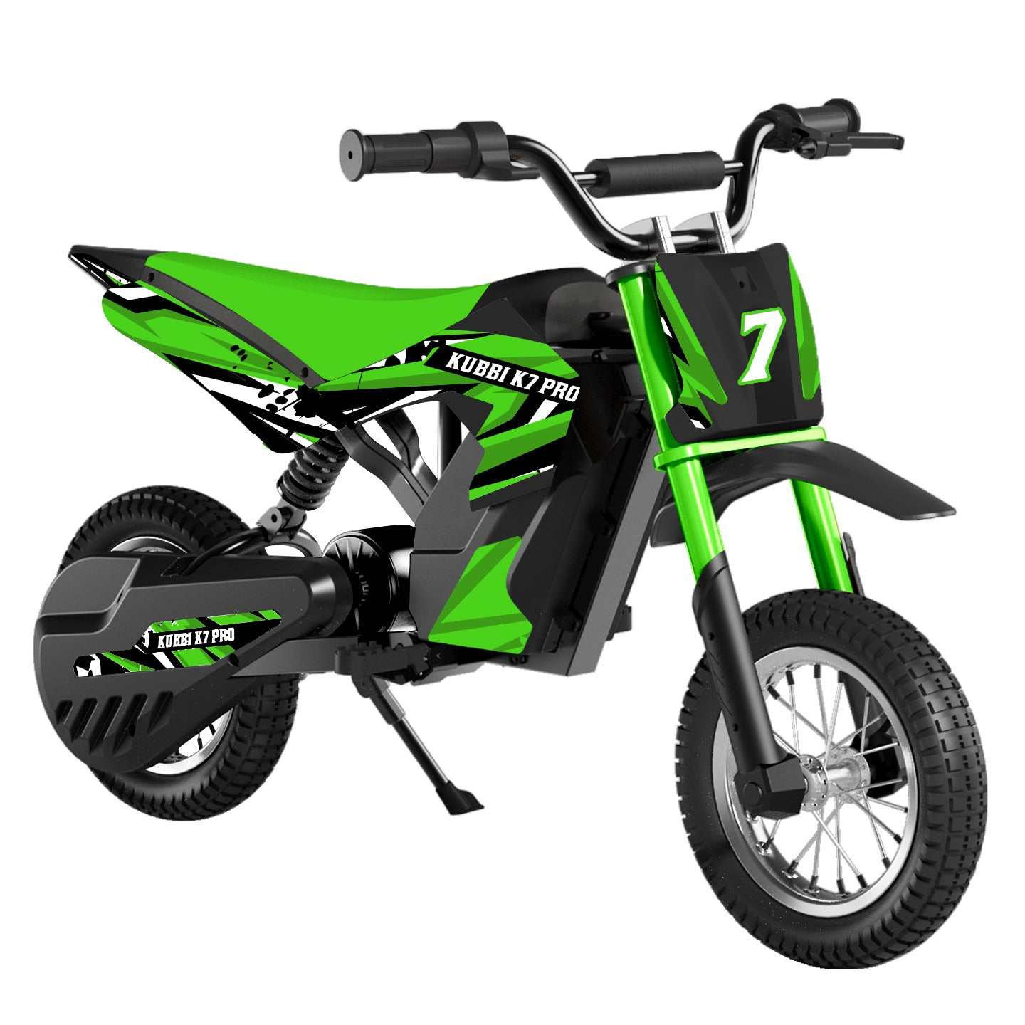 Kubbi K7 Pro Dirt Bike for kids aged 6-10 with 300W motor and 14-inch off-road tires