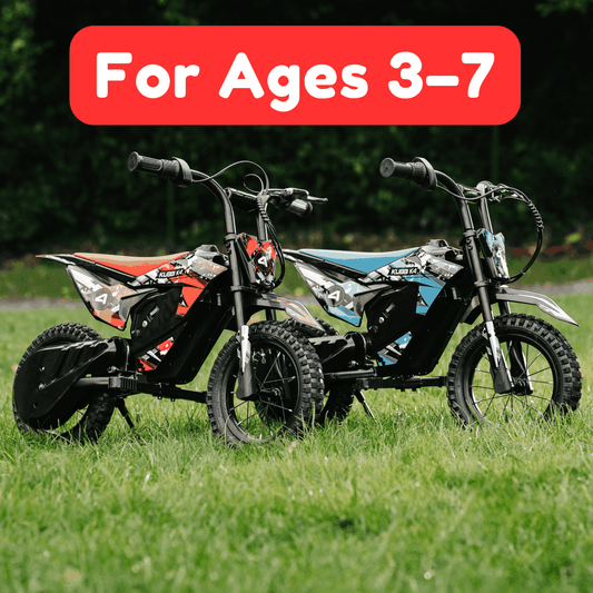 Kubbi K4 Dirt Bike electric off-road bike for kids aged 3-7 with 12-inch pneumatic tires and 150W motor