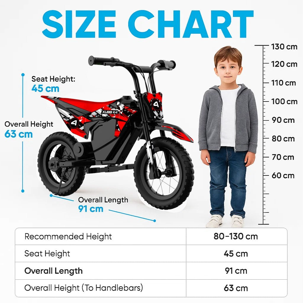 Kubbi K4 Electric Dirt Bike for Kids (Ages 3–9)